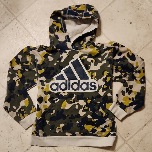adidas Other - Adidas Kids Camo Hoodie - Green and Yellow